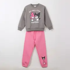 HELLO KITTY - Conjunto Buzo Niña My Melody & Kuromi Gris