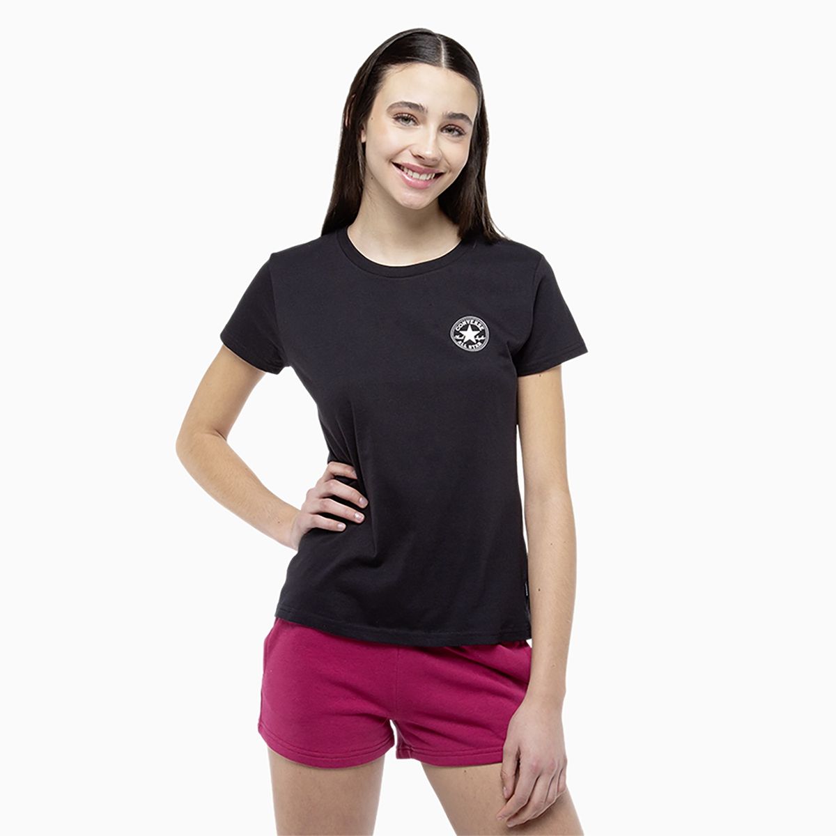 CONVERSE - Polera Converse Chuck Chest Mujer Negro