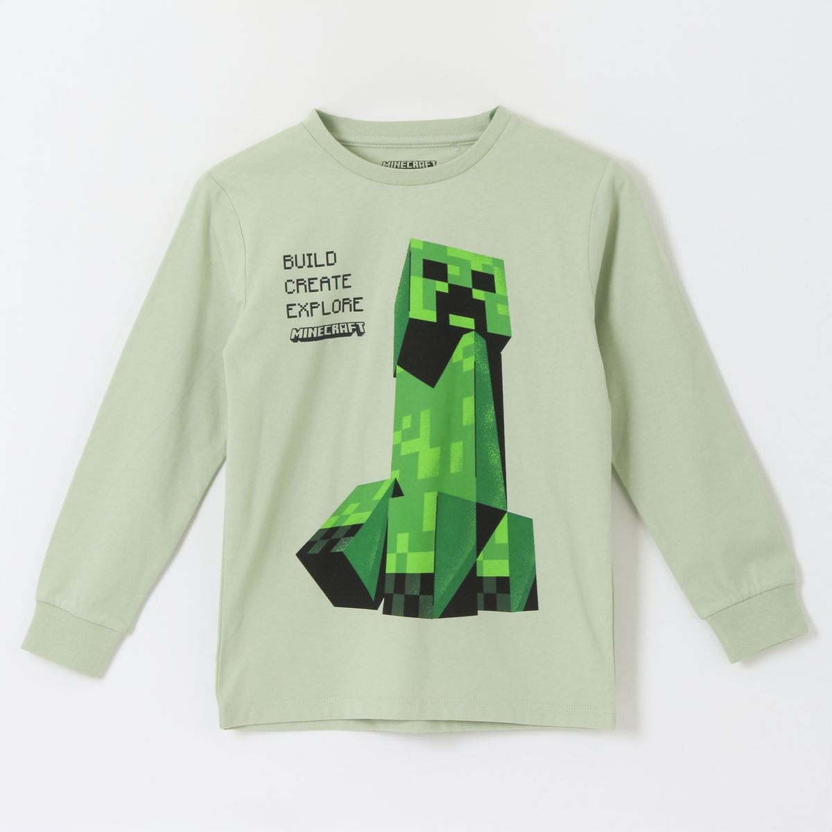 MINECRAFT - Polera Manga Larga Niño Creeper Blanco Minecraft