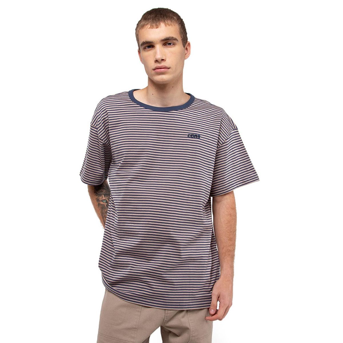 CONVERSE - Polera Converse Stripes Hombre Café