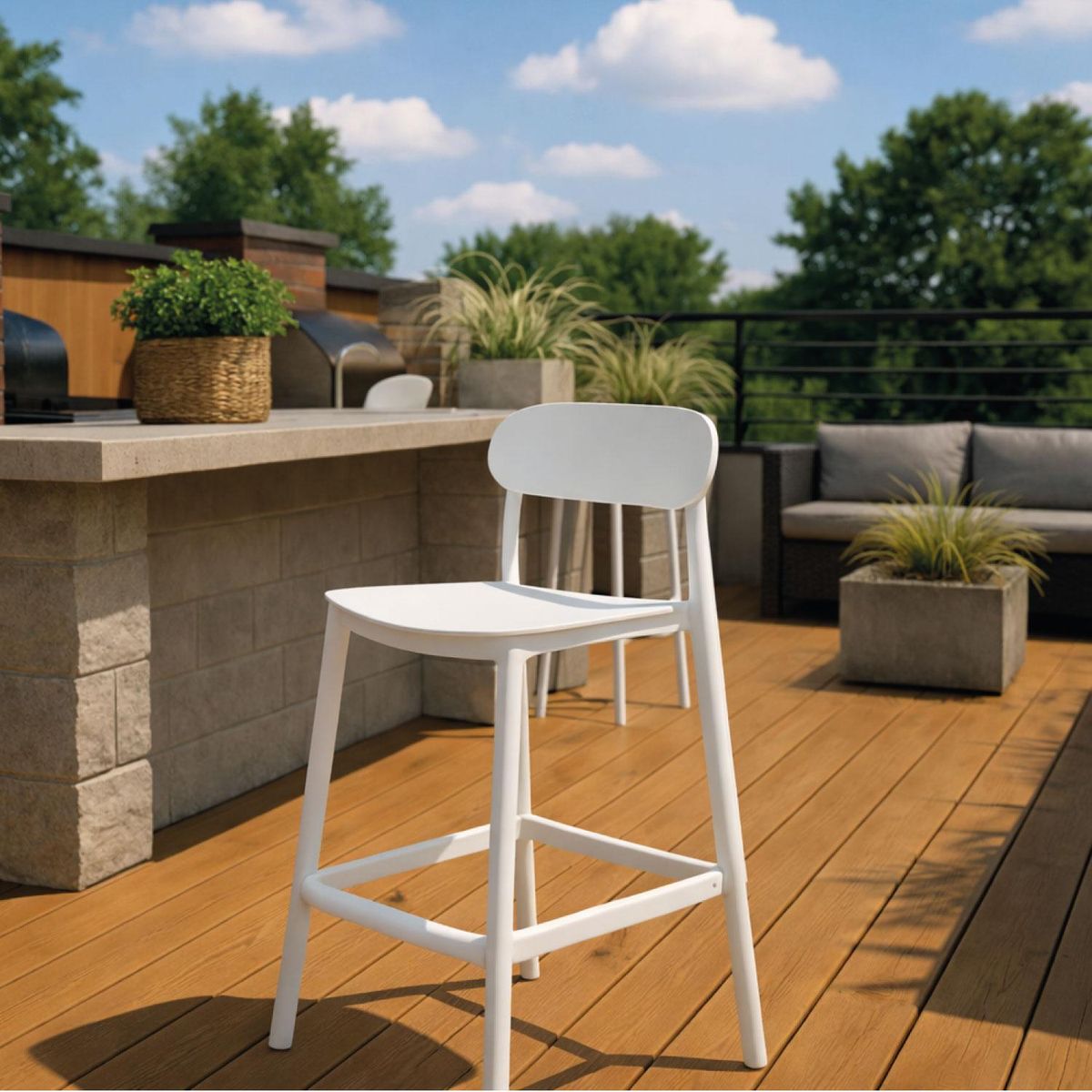 ESCANDINAVIA - Piso Taburete Silla alta bar cocina Nils 75cm Blanca