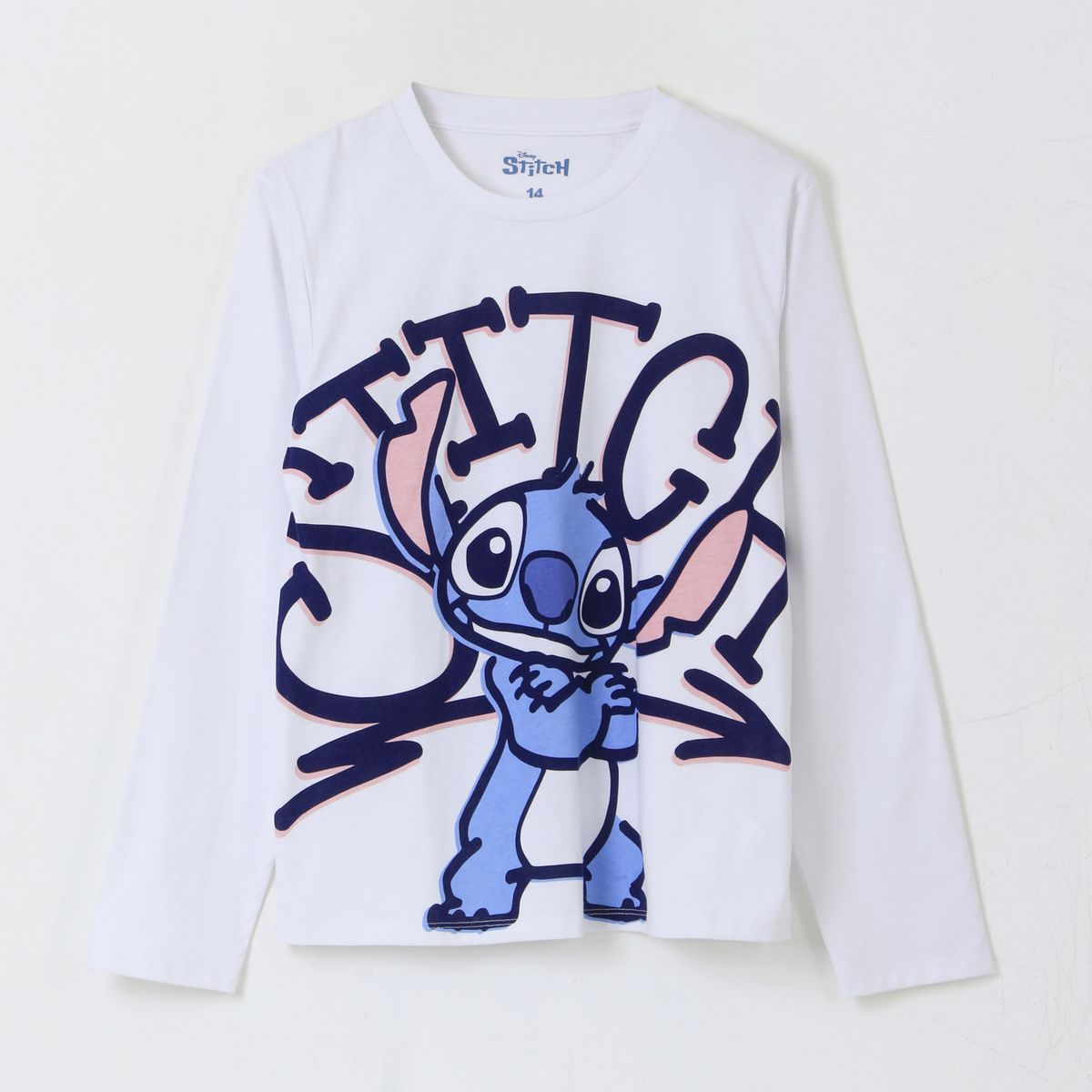 DISNEY - Polera Manga Larga Niña Lilo & Stitch Blanco Disney