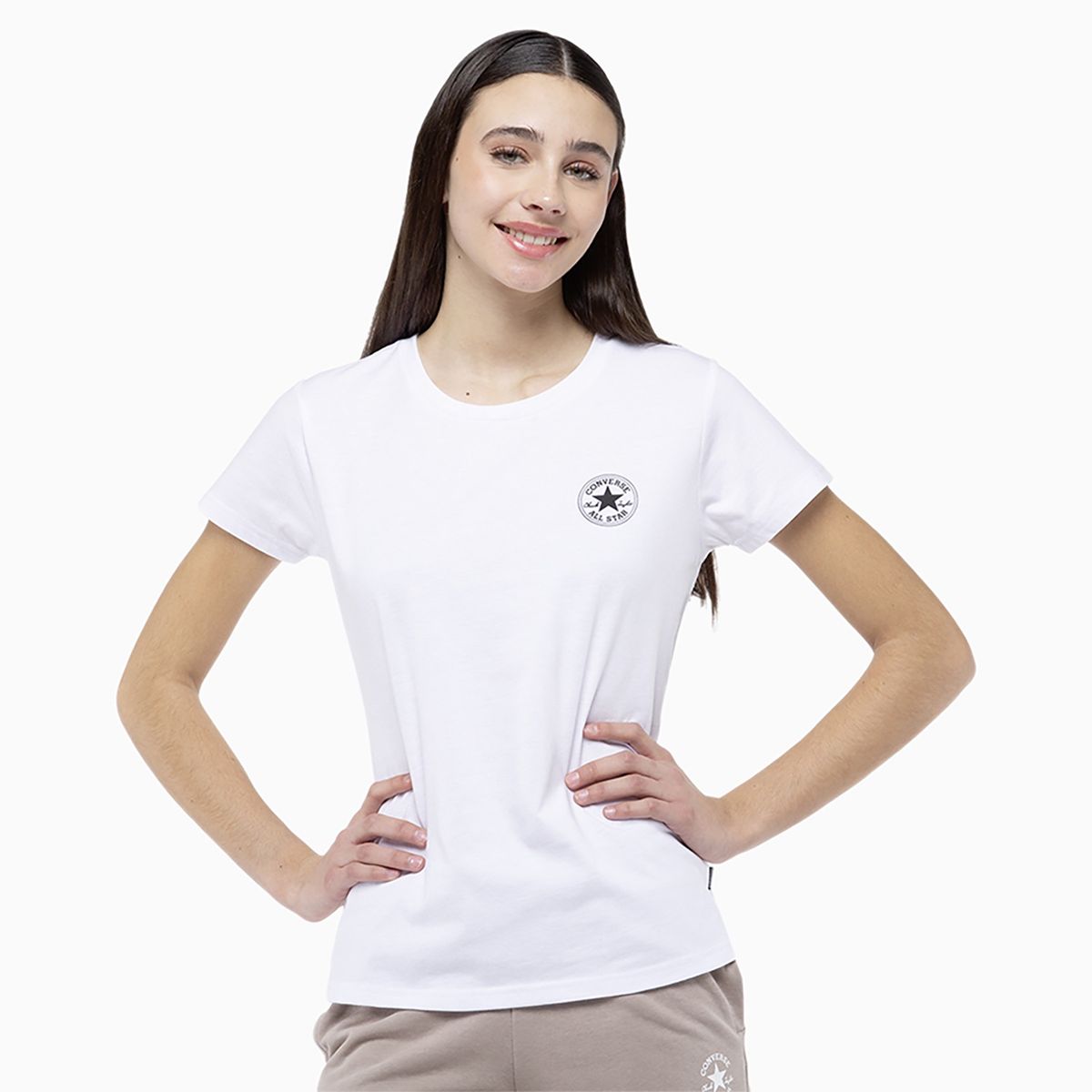 CONVERSE - Polera Converse Chuck Chest Mujer Blanco