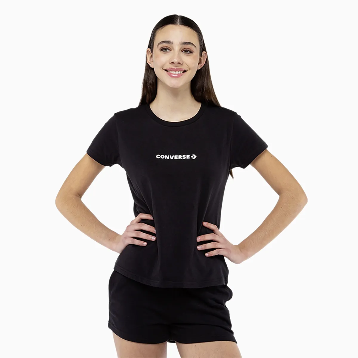 CONVERSE - Polera Converse Your Logo Mujer Negro