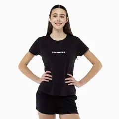 CONVERSE - Polera Your Logo Mujer Negro