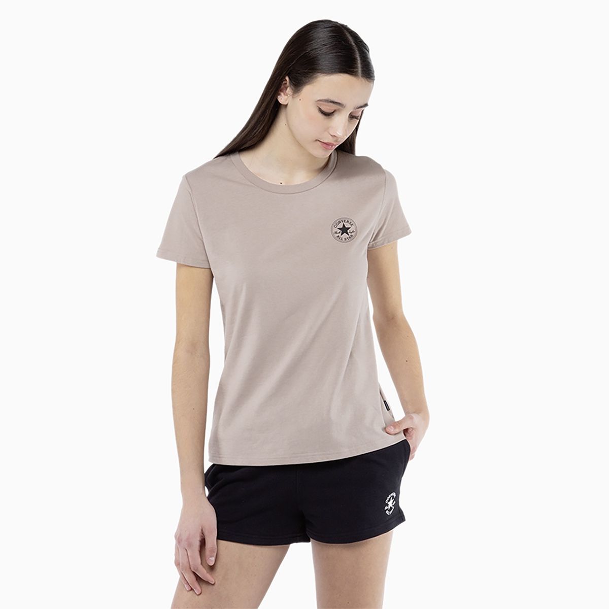 CONVERSE - Polera Converse Chuck Chest Mujer Café Claro