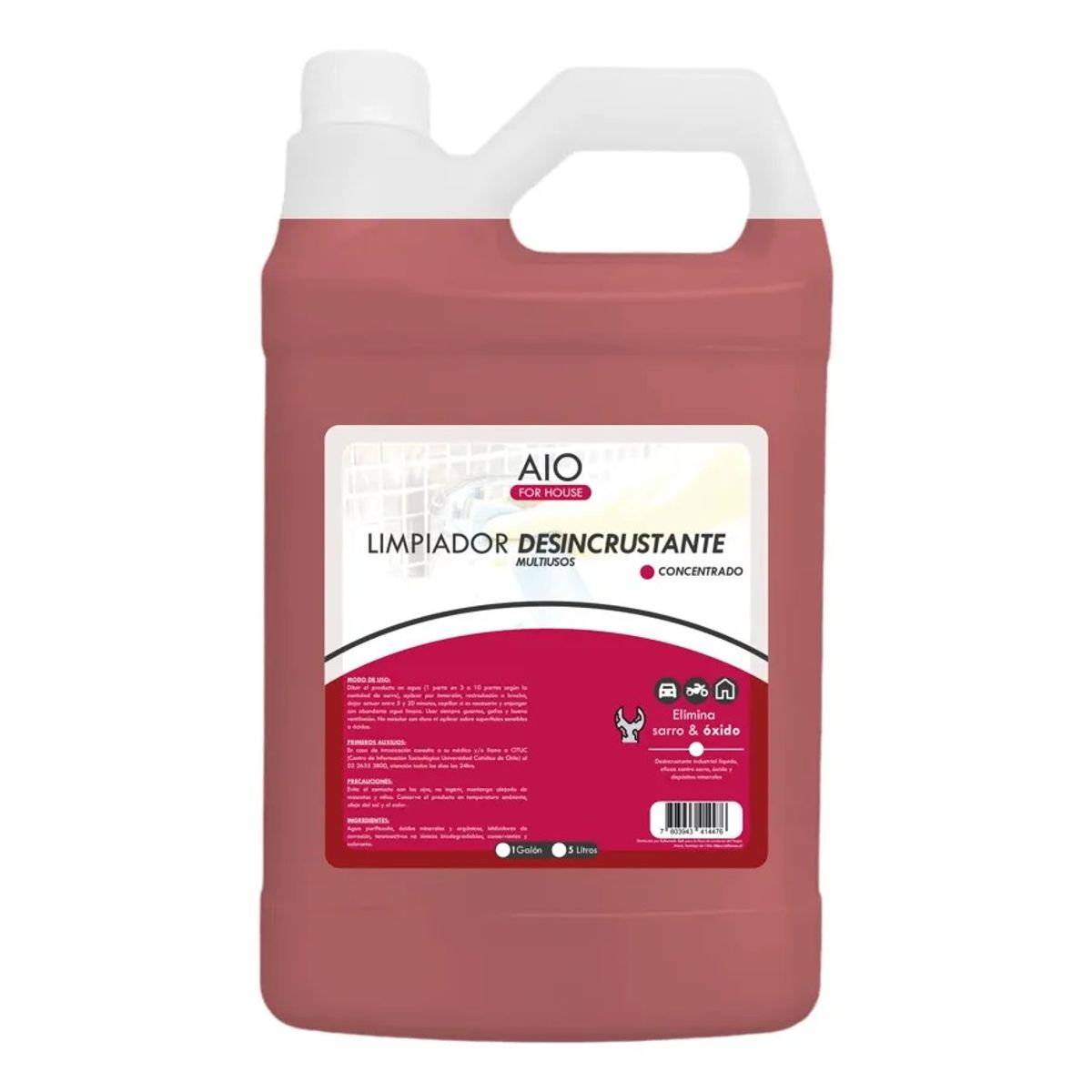 GENERICO - Limpiador Desincrustante De Sarro, Cal, Oxido 1 Galón Rojo