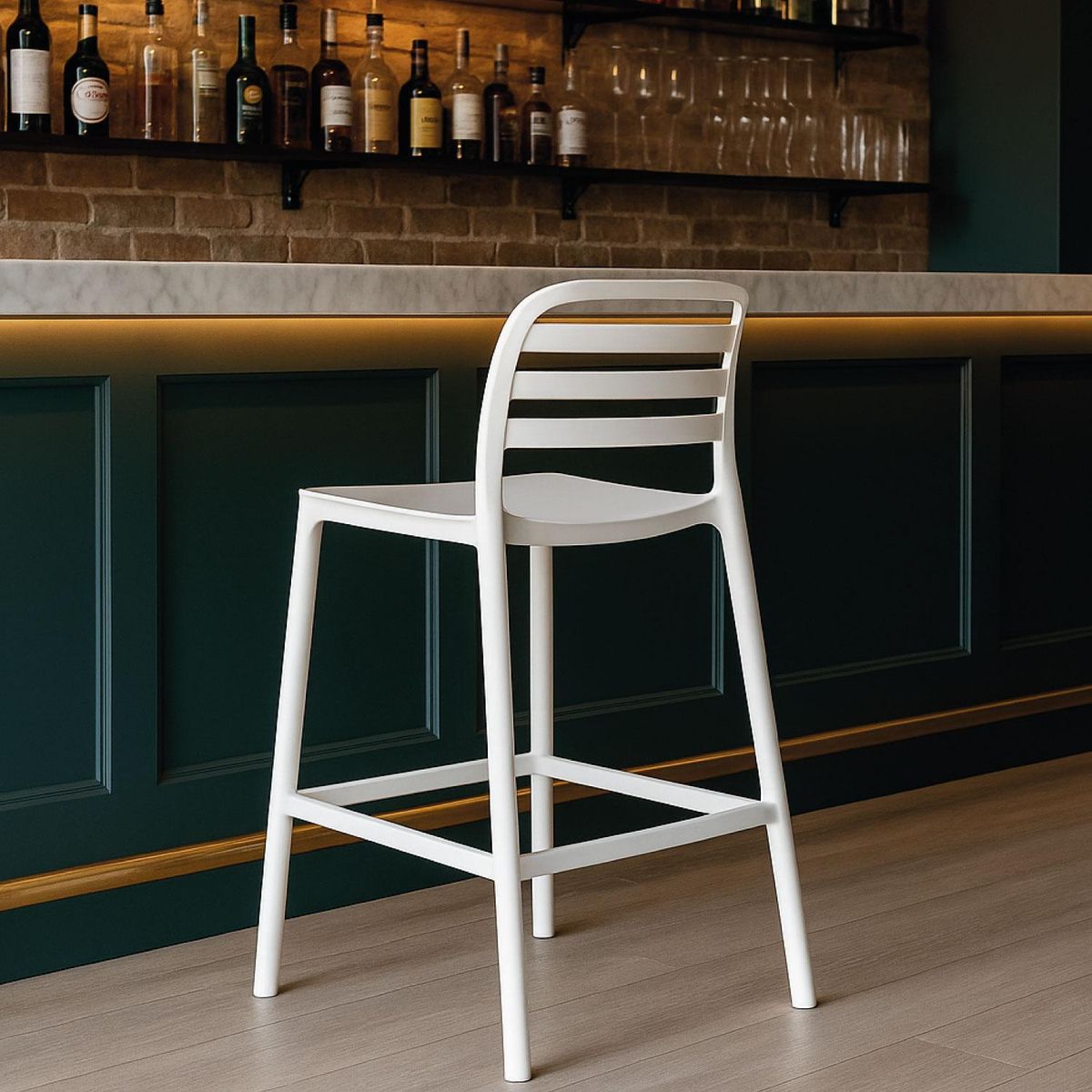ESCANDINAVIA - Piso Taburete Silla alta bar cocina Ragnar 75cm Blanca