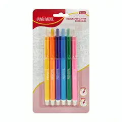 PROARTE - Pack 2 de Set 6 Bolígrafos Gel Glitter Borrables