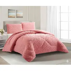 GENERICO - COBERTOR DE INVIERNO KING CON CHIPORRO DISEÑO TEXTURIZADO RELIEVE HOJAS UNICOLOR TFI