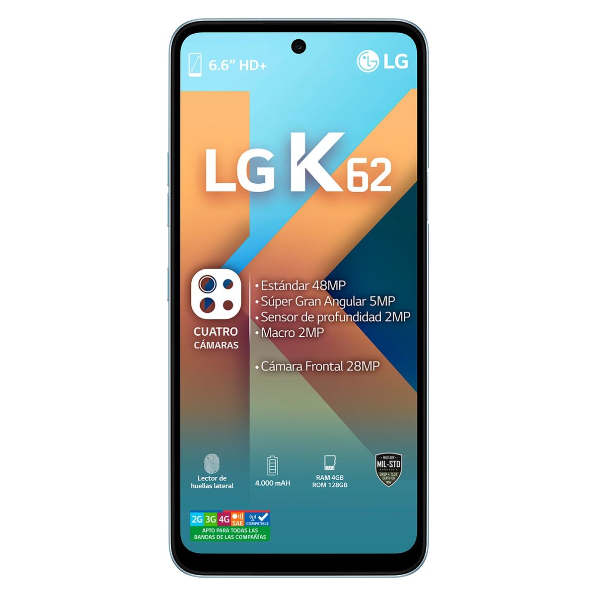 LG - SmartphoneK62+ 128GB + Audífonos FN4