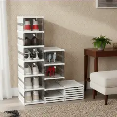 GENERICO - Zapatera Plegable 6 Niveles Cajas Organizadoras Apilables