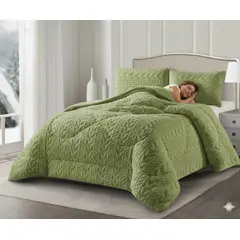 GENERICO - COBERTOR DE INVIERNO KING CON CHIPORRO DISEÑO RELIEVE TRENZADO UNICOLOR TFI