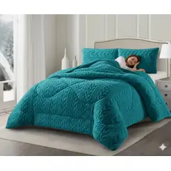 GENERICO - COBERTOR DE INVIERNO KING CON CHIPORRO DISEÑO RELIEVE TRENZADO UNICOLOR TFI