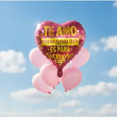 GENERICO - Globo Metálico 18 Corazón Te Amo Siempre 1 Unidad