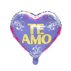 GENERICO - Globo Metálico 18 Corazón Te Amo Lila 1 Unidad