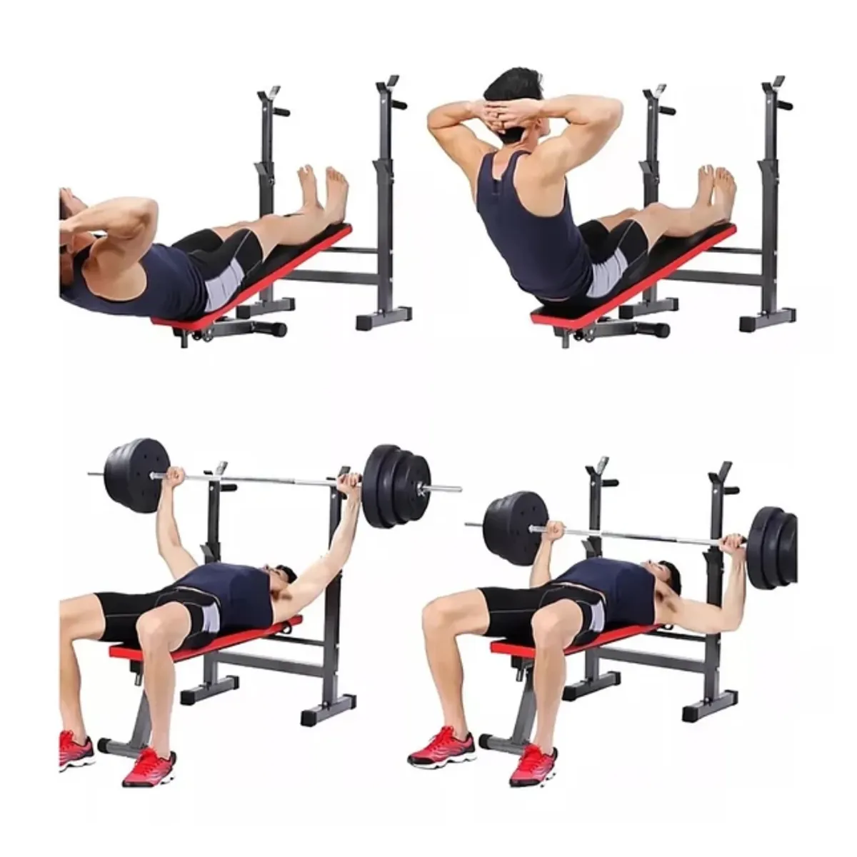 GENERICO - Banco Abdominal Multifuncional Reclinable Plegable Abdomen Y Pesas