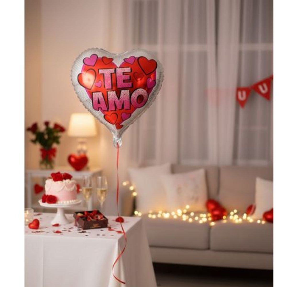 GENERICO - Globo Metálico 18 Corazón Te Amo Dots