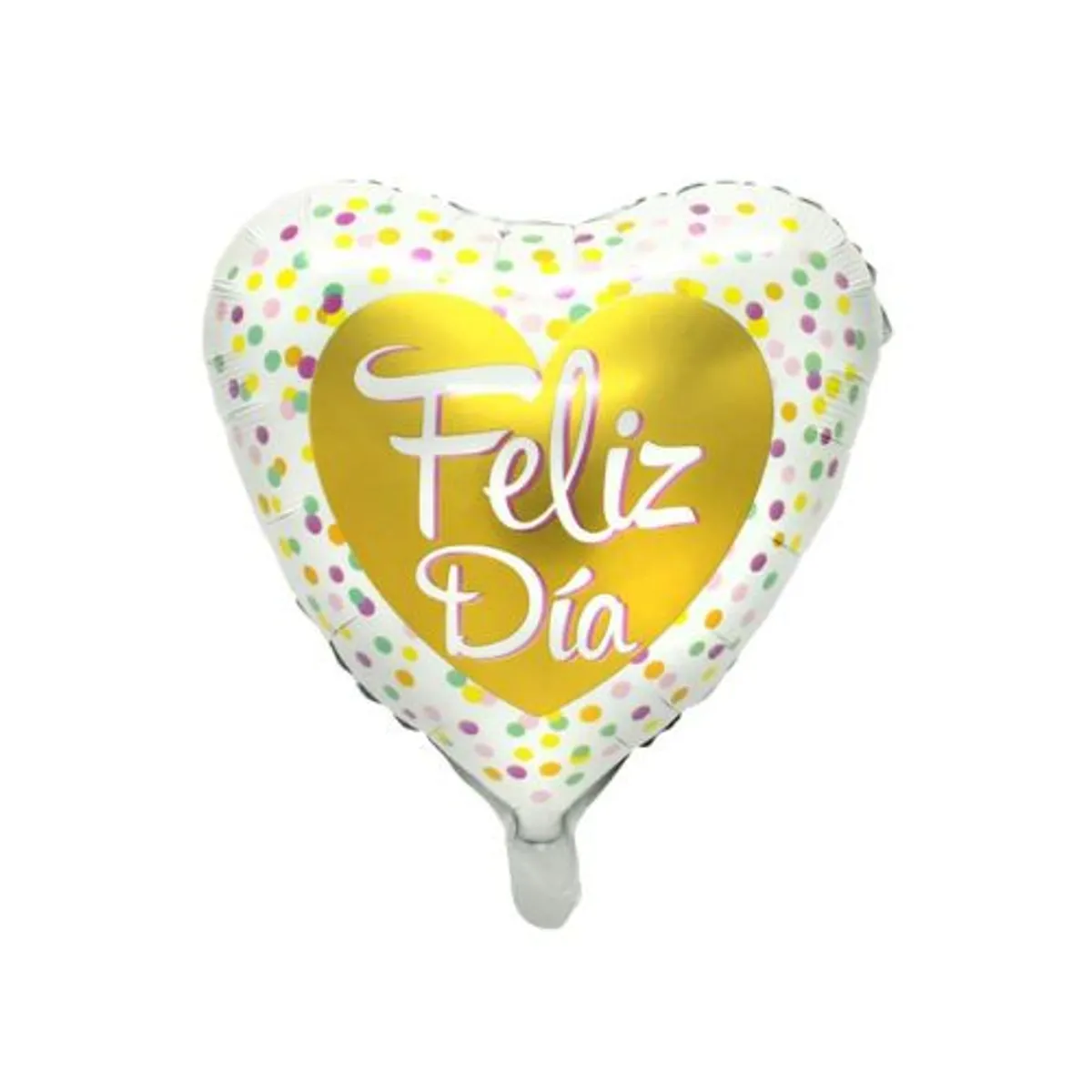 GENERICO - Globo Metálico 18 Corazón Feliz Día Golden