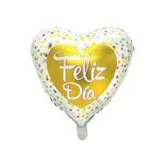 GENERICO - Globo Metálico 18 Corazón Feliz Día Golden