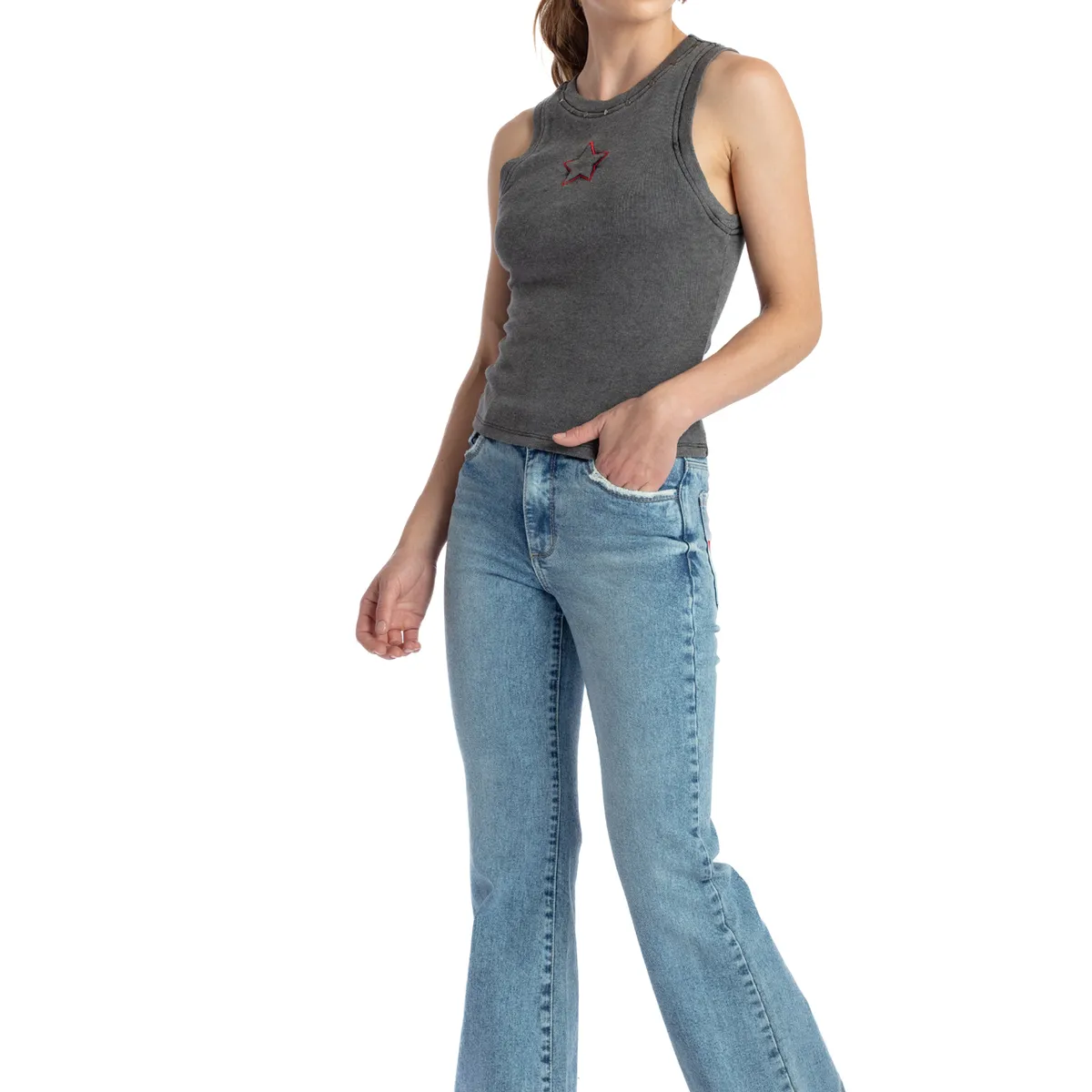 EFESIS - Jeans Flare Tiro Medio Mujer Efesis