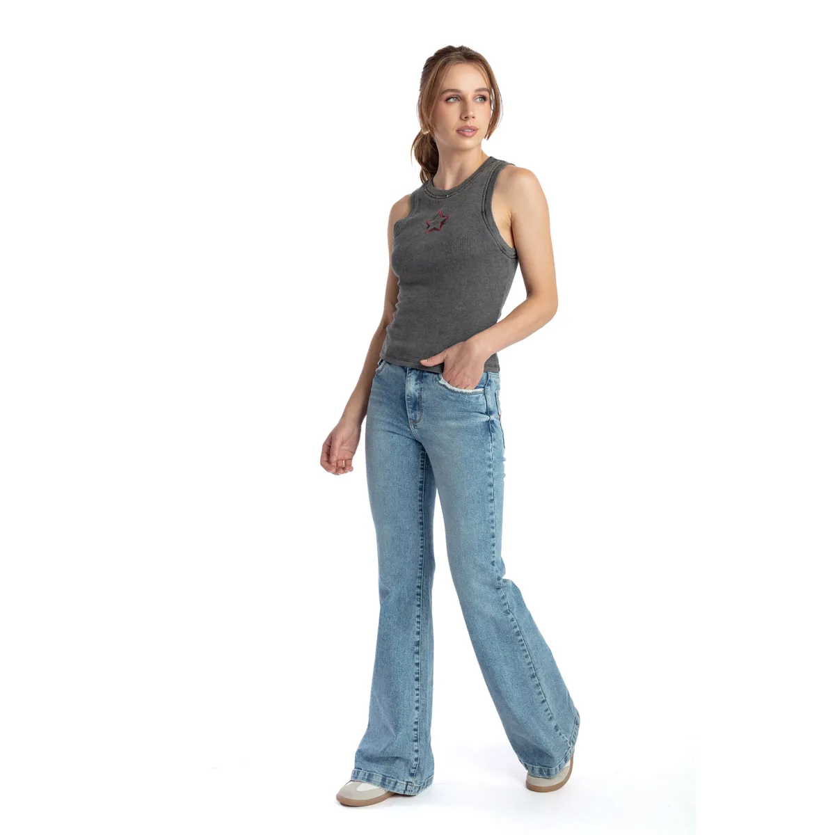 EFESIS - Jeans Flare Tiro Medio Mujer Efesis