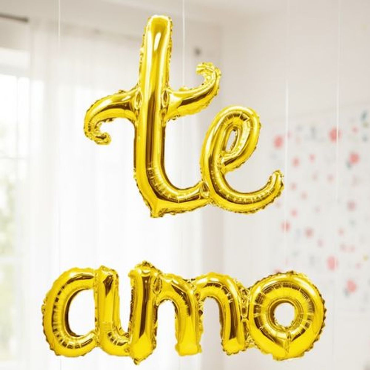 GENERICO - Globo Letras Metálico Te Amo Cursivo 1 Unidad