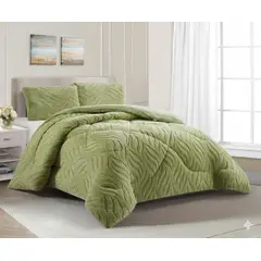 GENERICO - COBERTOR DE INVIERNO KING CON CHIPORRO DISEÑO TEXTURIZADO RELIEVE HOJAS UNICOLOR TFI