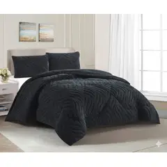 GENERICO - COBERTOR DE INVIERNO KING CON CHIPORRO DISEÑO TEXTURIZADO RELIEVE HOJAS UNICOLOR TFI