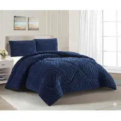 GENERICO - COBERTOR DE INVIERNO KING CON CHIPORRO DISEÑO TEXTURIZADO RELIEVE HOJAS UNICOLOR TFI