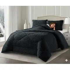 GENERICO - COBERTOR DE INVIERNO KING CON CHIPORRO DISEÑO TEXTURIZADO RELIEVE TRENZADO UNICOLOR TFI_.