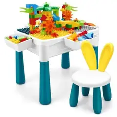 MOVI - MESA DE JUEGO CON SILLA Y 102 PIEZAS DE LEGO