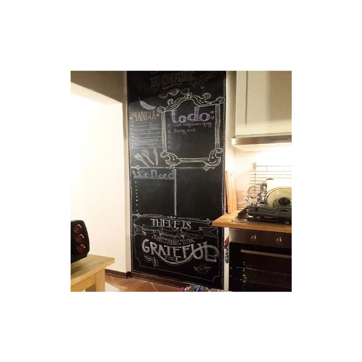 GENERICO - Pizarra Sticker Autoadhesiva Vinilo + Tizas Surtidas