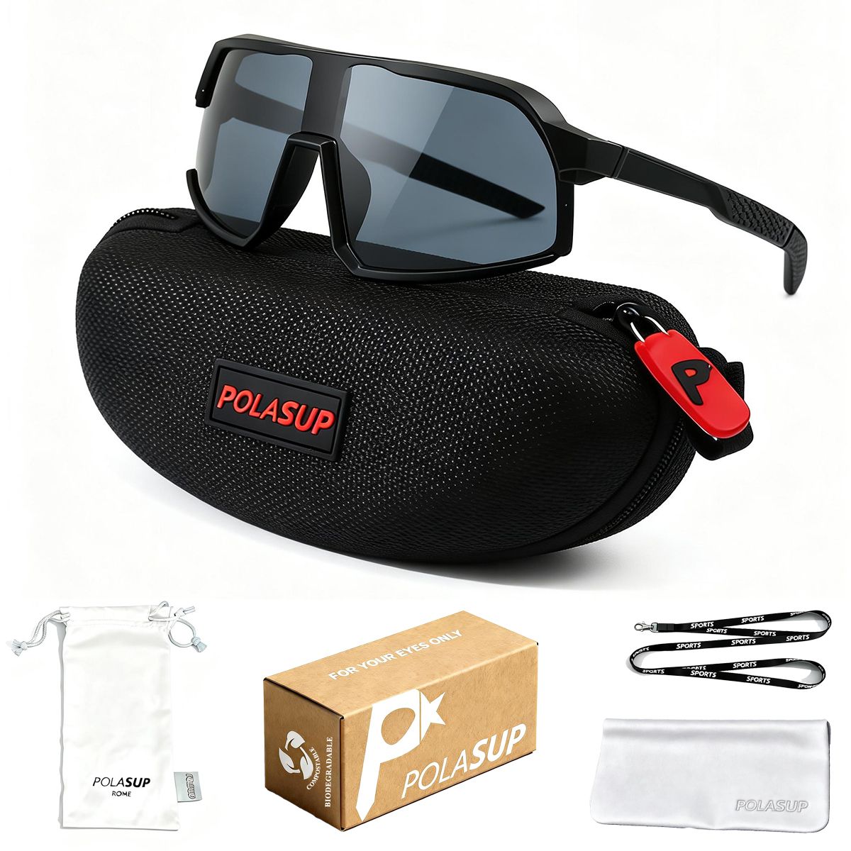 POLASUP - POLASUP Lentes de Sol Deportivos UV400 Unisex correr ciclismo pesca marathon bicicleta hombre mujere