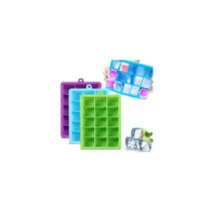 GENERICO - 2 CUBETAS SILICONA CUBETERA SILICONA CUBETAS HIELO C/TAPA