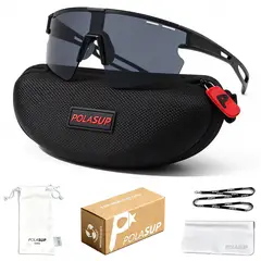POLASUP - Lentes de Sol Deportivos Polarizados UV400 9958P Unisex correr ciclismo