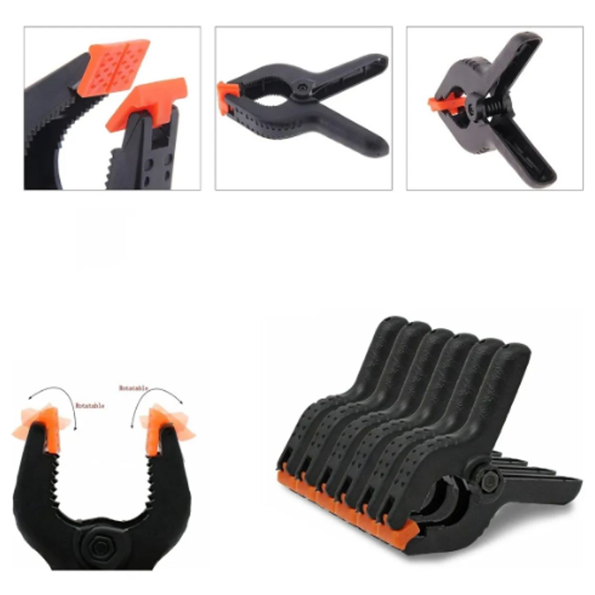 GENERICO - Set 4 Pinzas De Resorte Herramienta Carpintería Plástica 3in