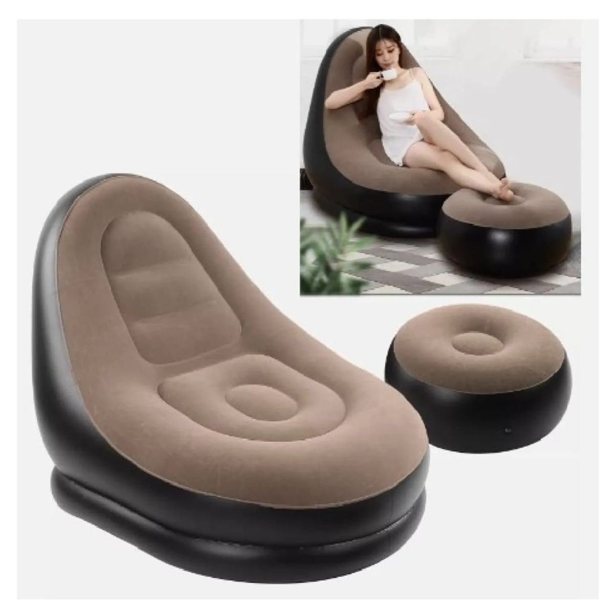 MOVI - Sofá Sillón Inflable Posa Pies