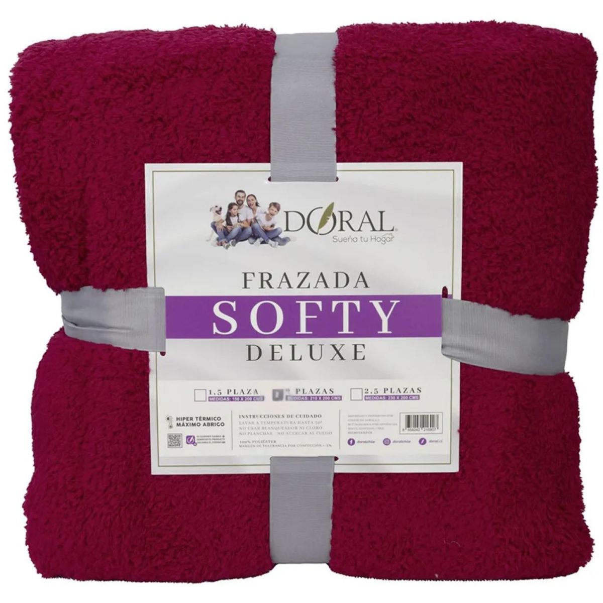 DORAL - Frazada Softy Lisa 1.5 Plazas Hipertermica Tonos Oscuros - PS
