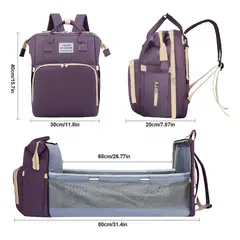 MOVI - Bolso Pañalera Multifunción 3 en 1 para Bebé con Cuna y Mudador- NIÑA