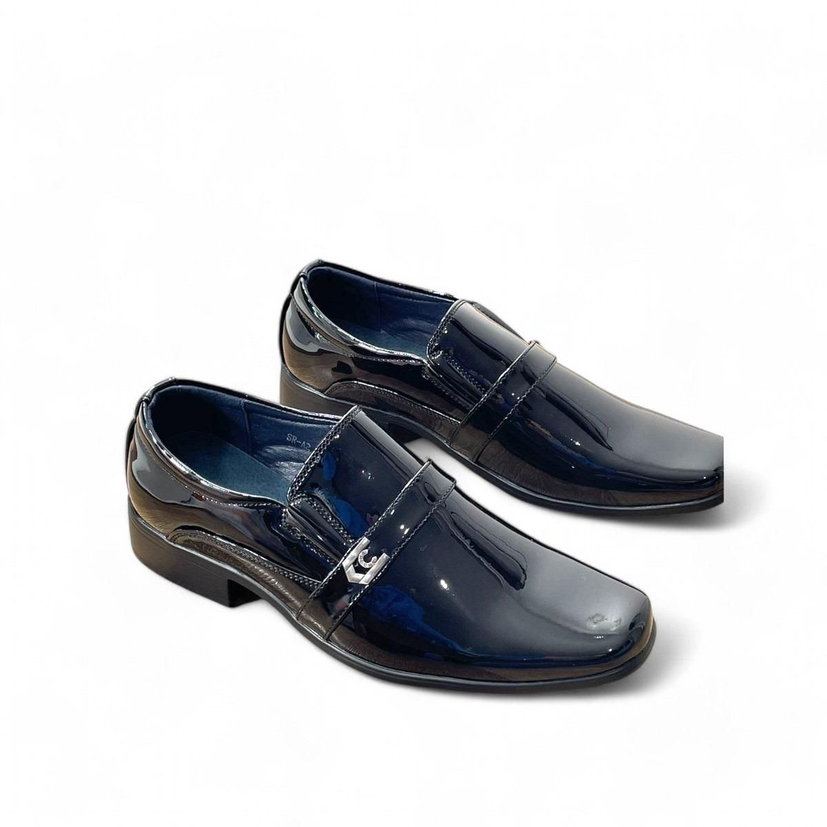 CARBIN - Zapato Formal de Vestir Hombre Charol Clásico Elegante