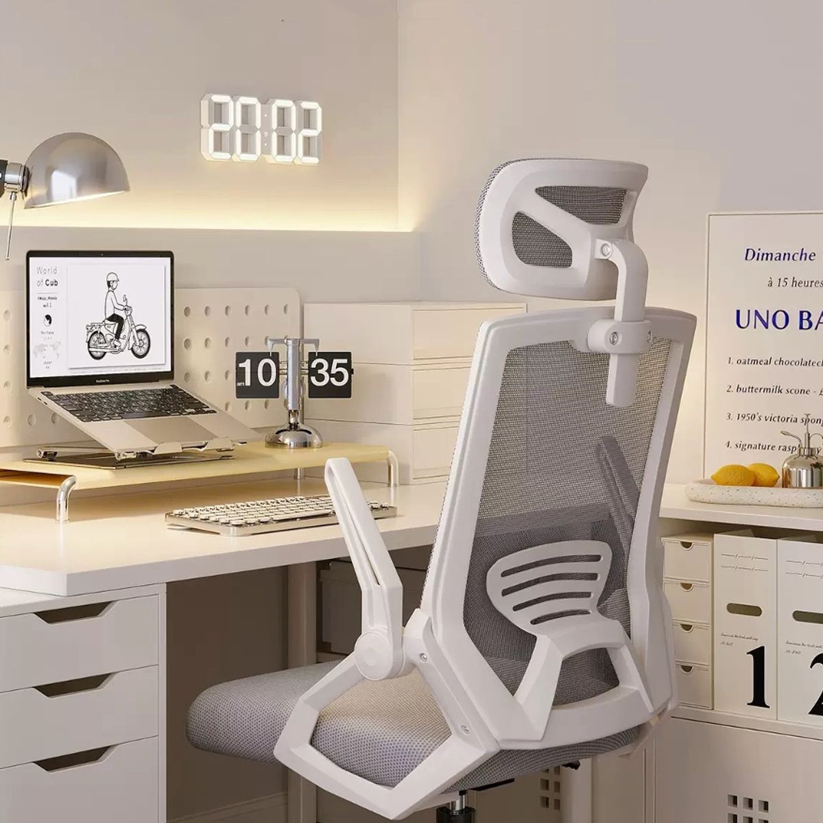 LUBABYCAS - Silla Escritorio Oficina Reposacabezas Reclinable Exo Negra Lubabycas