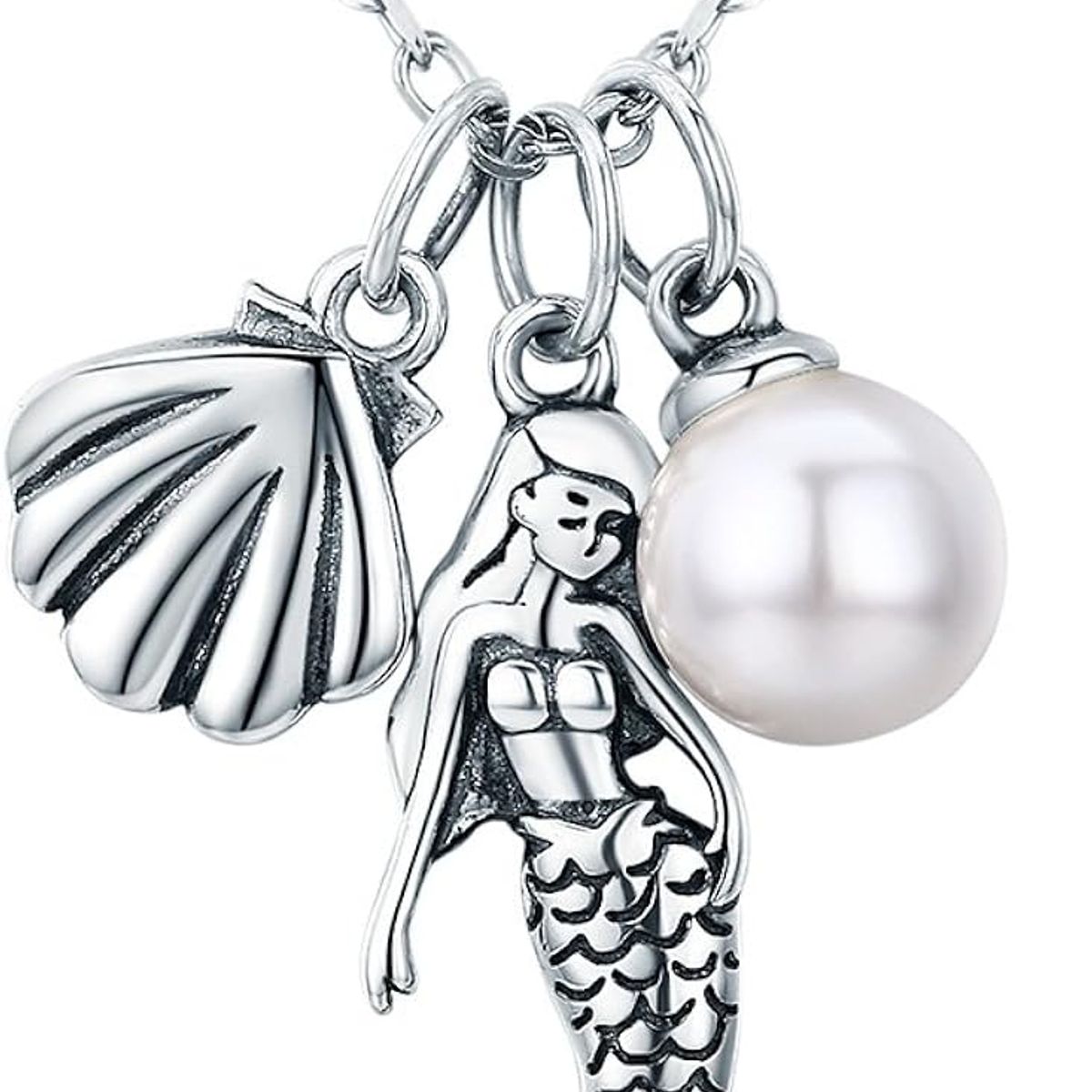 VOUSEZ - Collar plata 925 sirena perla mar mujer regalo