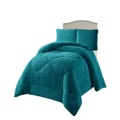 GENERICO - COBERTOR TEXTURIZADA DE INVIERNO DISEÑO 01 PLAZA Y MEDIA TURQUESA