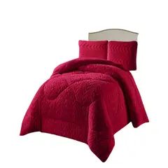 GENERICO - COBERTOR TEXTURIZADA DE INVIERNO DISEÑO 01 PLAZA Y MEDIA ROJO