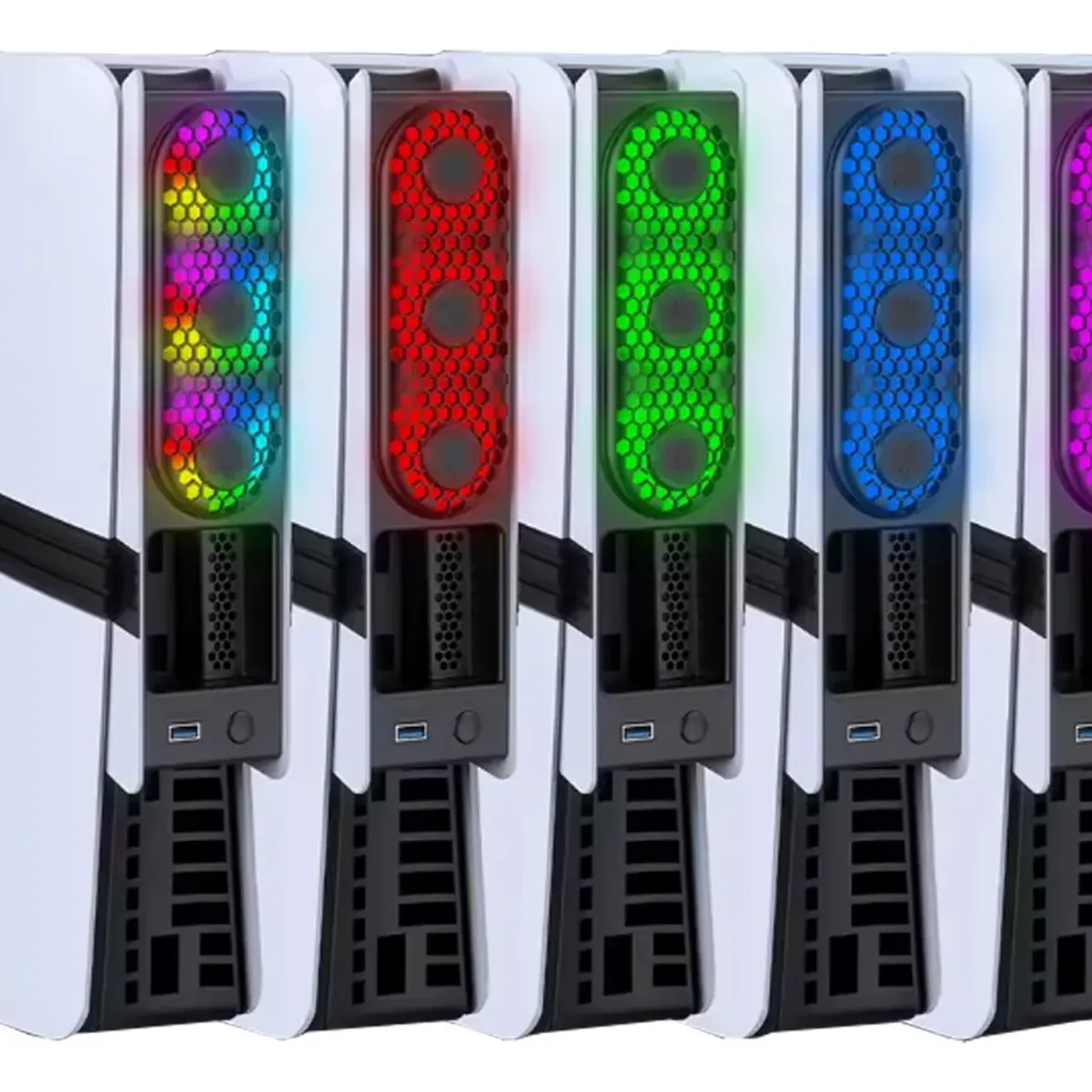 GENERICO - Ventilador Extractor Rgb Para Consola Ps5 Slim Y Ps5 Pro Negro