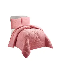 GENERICO - COBERTOR DE INVERNO TEXTURIZADA KING DISEÑO 02 ROSA