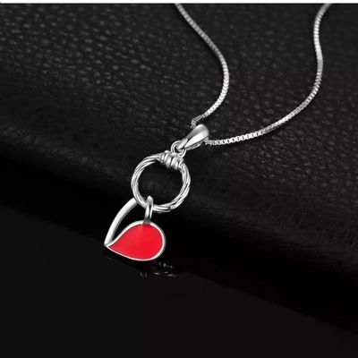 Imagen 2 del producto Collar plata 925 corazon doble mujer regalo