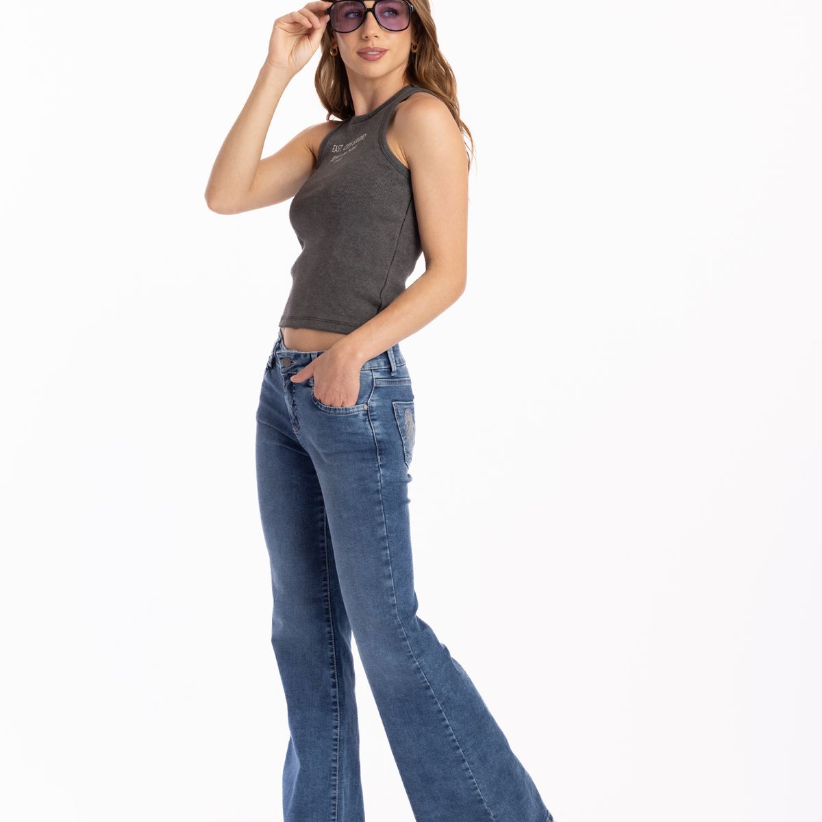 EFESIS - Jeans Flare Tiro Medio Mujer Efesis