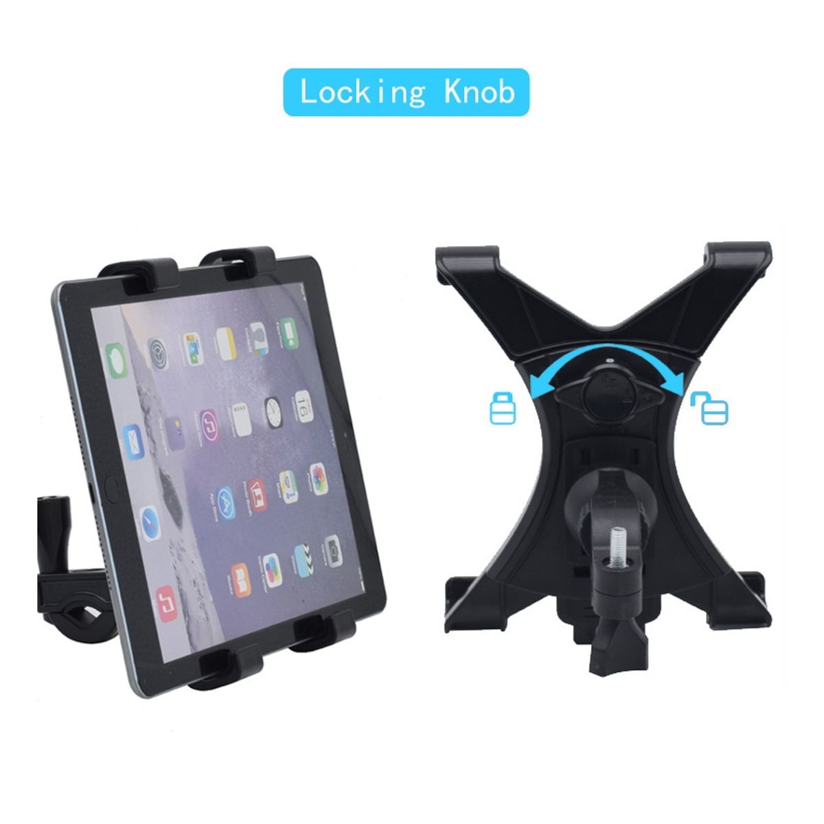 GENERICO - Soporte de Pedestal Ajustable para iPad y Tabletas En MotoBicicleta